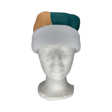 Load image into Gallery viewer, Tan/Teal Dots Fleece Hat