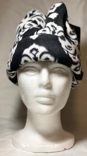 Black & White Embellish Fleece Hat