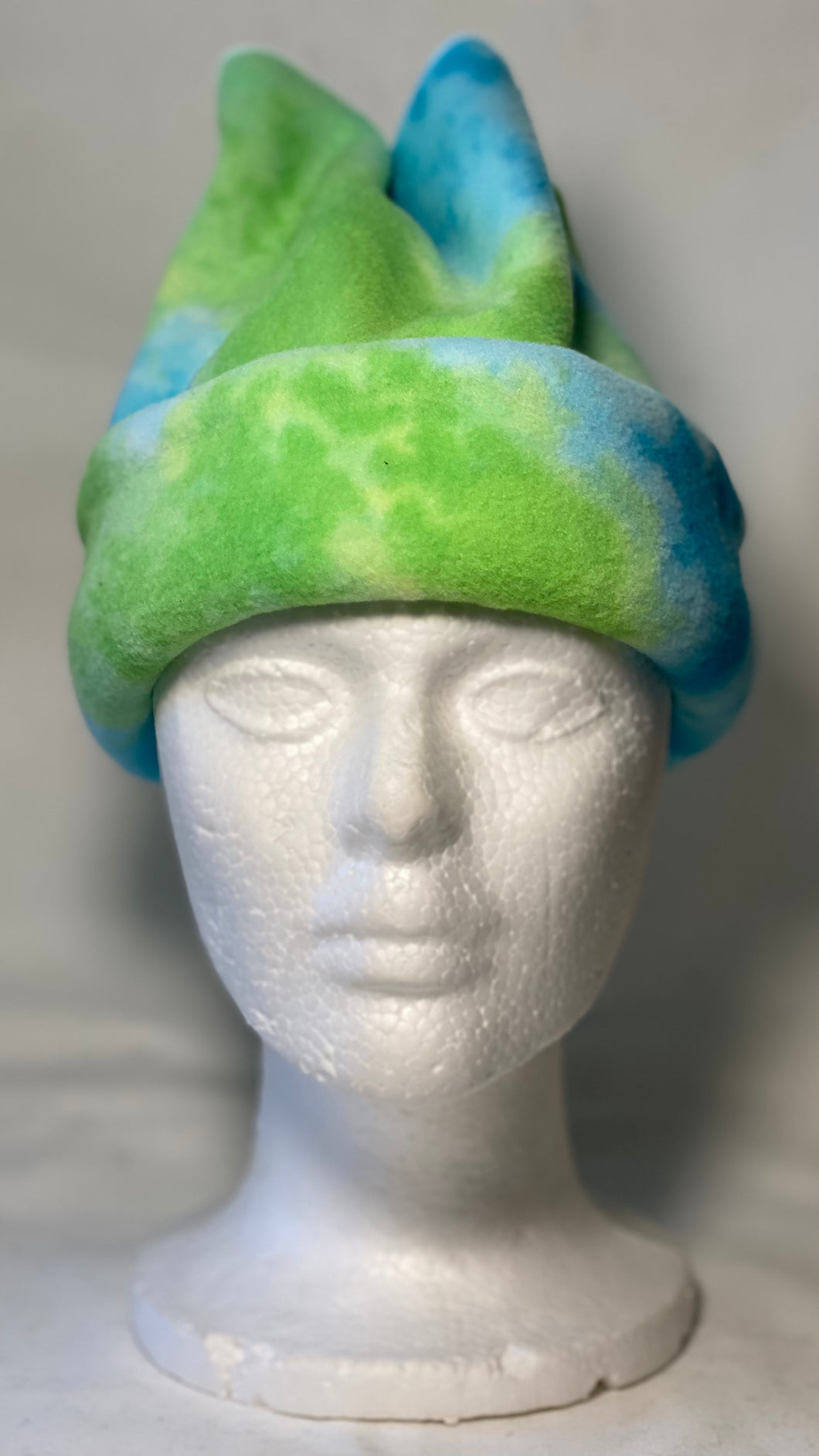 Green/Blue Dye Fleece Hat