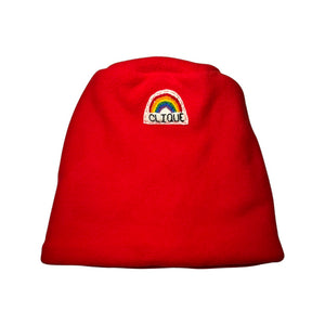 Rainbow on Red Fleece Hat