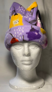 Light Purple Flower Fleece Hat