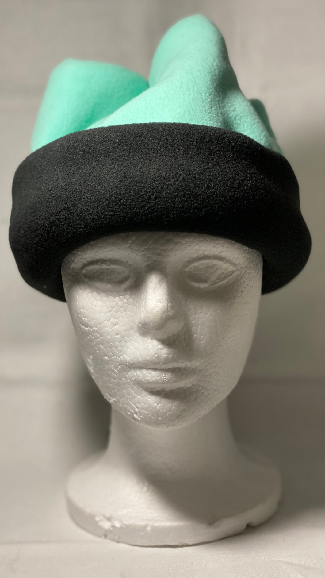 Mint/Black Fold Fleece Hat