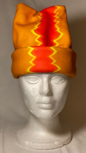 Orange Fire Fleece Hat