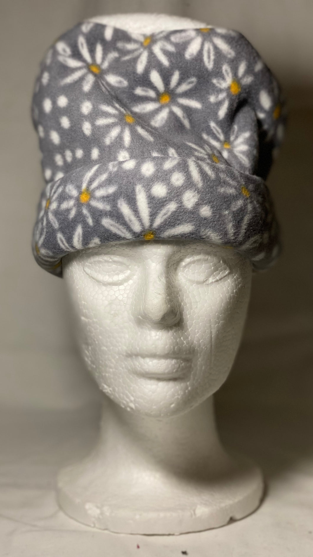 Grey Floral CT Fleece Hat
