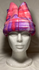 Pink Abstract Lines Fleece Hat