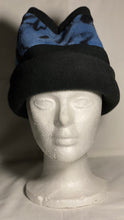 Load image into Gallery viewer, Black n Blue Fleece Hat