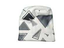 Load image into Gallery viewer, Triangles on white Fleece Hat