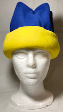 Load image into Gallery viewer, Navy/Yellow Fold Fleece Hat