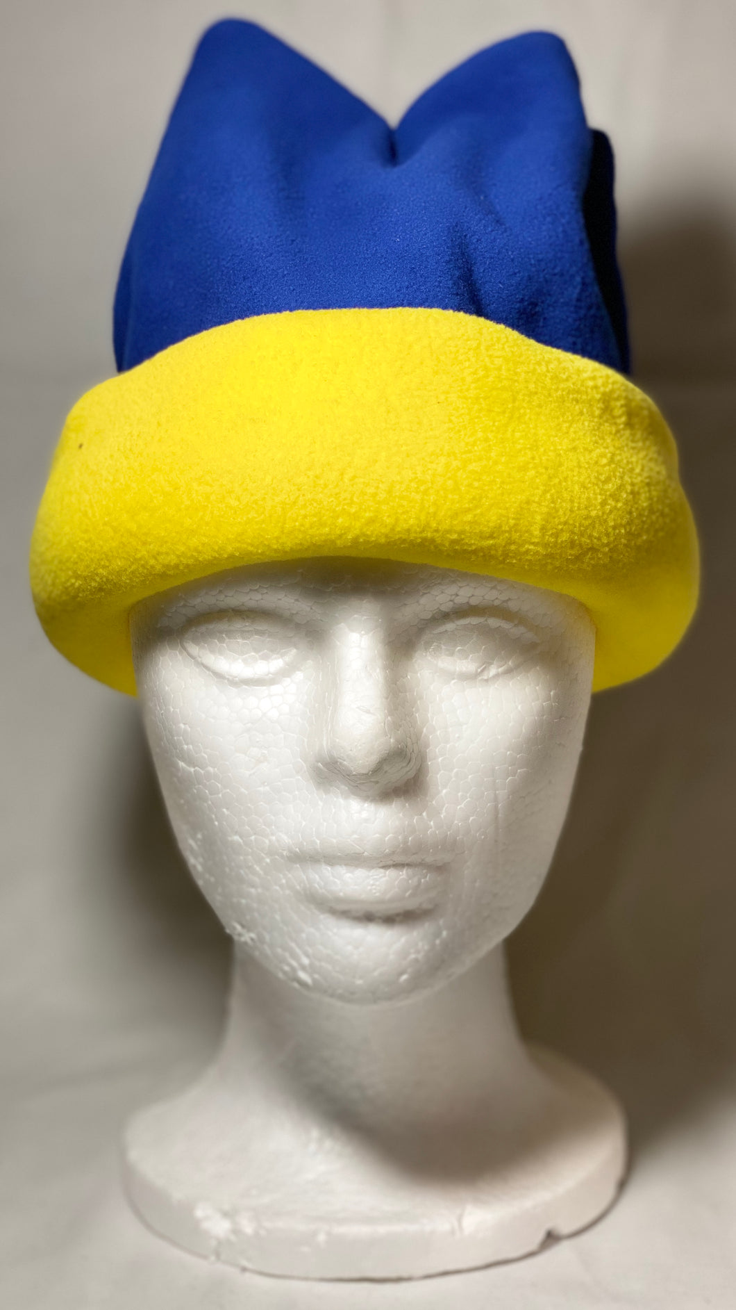 Navy/Yellow Fold Fleece Hat