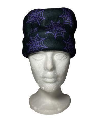 Purple Webs Fleece Hat