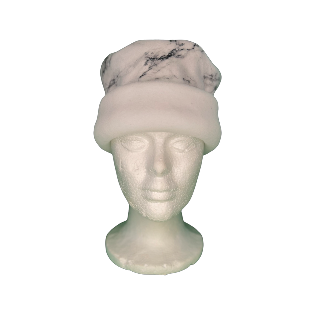 White Marble Fleece Hat