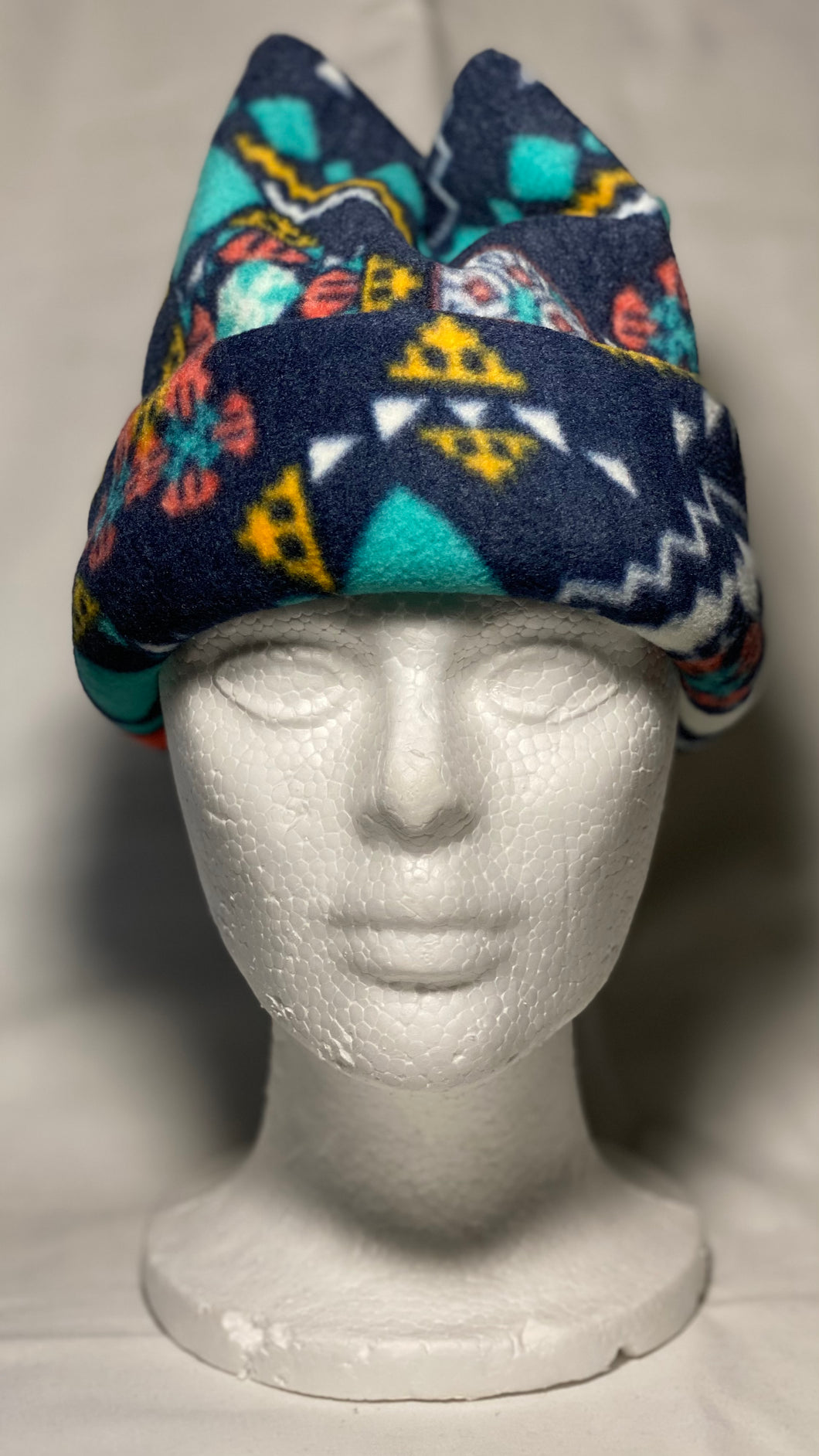 Navy Aztec Fleece Hat