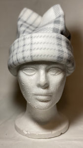 White Plaid Fleece Hat