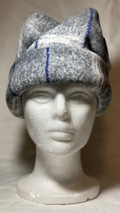 Grey & Blue Lines Fleece Hat