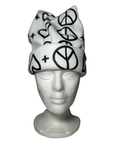 Load image into Gallery viewer, B&amp;W Peace &amp; Love  Fleece Hat