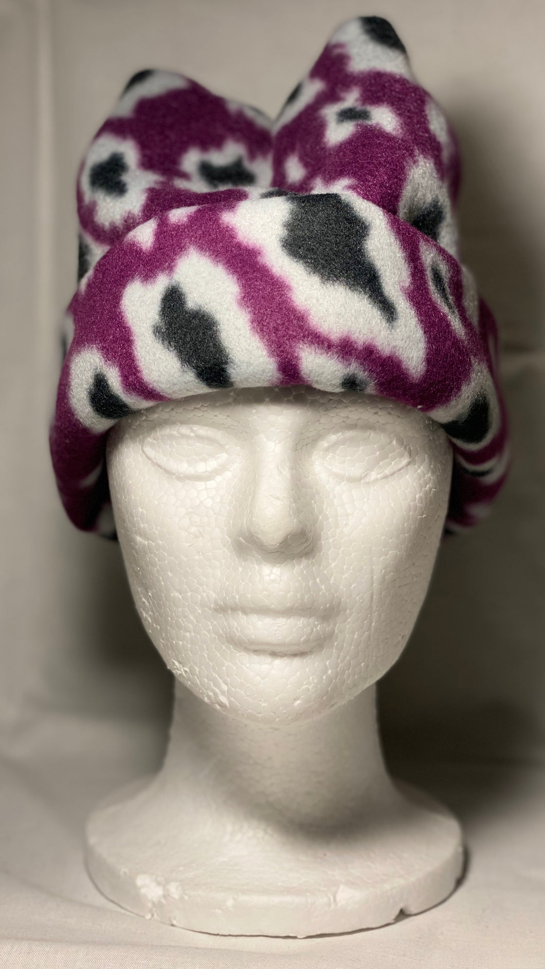 Purple Leopard Fleece Hat