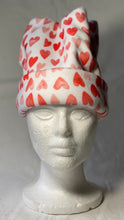 Load image into Gallery viewer, White Hearts Fleece Hat