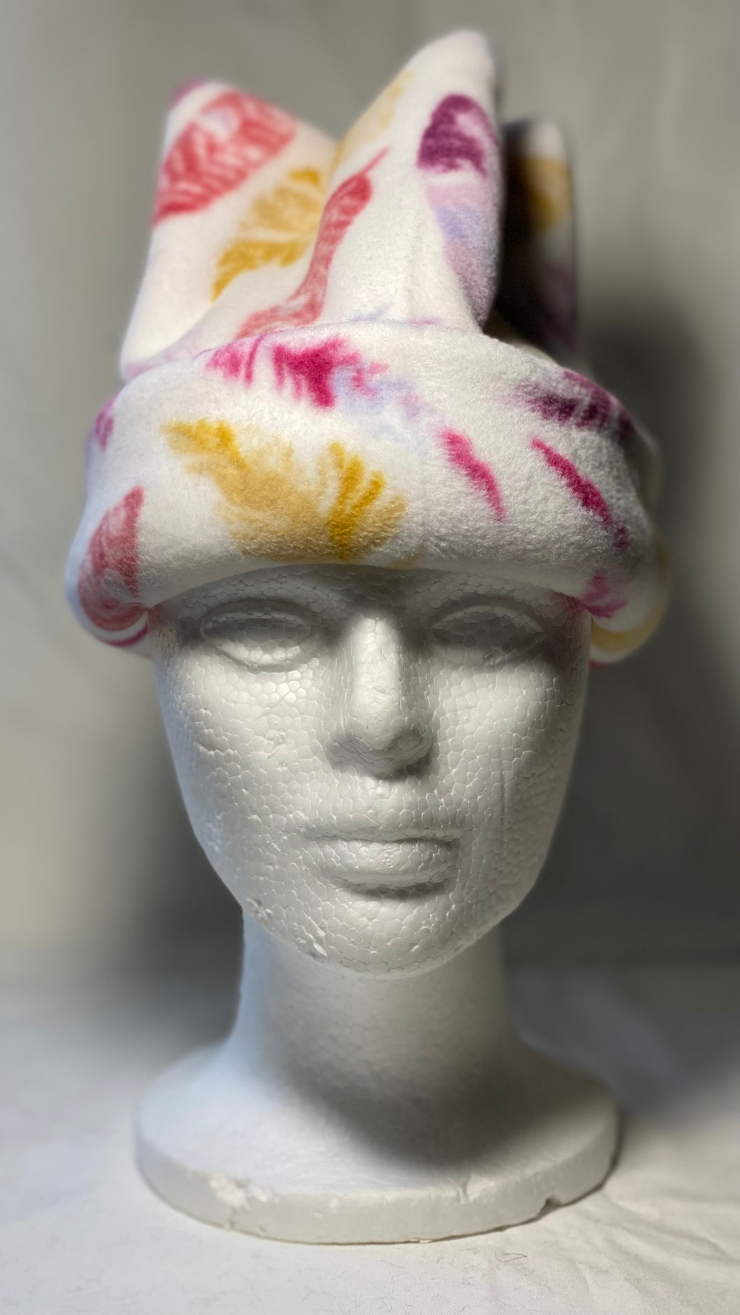 Pink Feathers Fleece Hat
