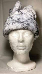 Black Marble Fleece Hat