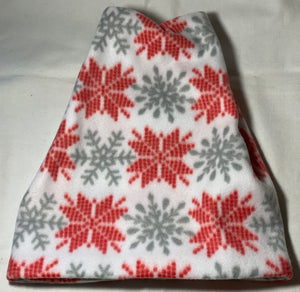 Red/White Snowflake Fleece Hat