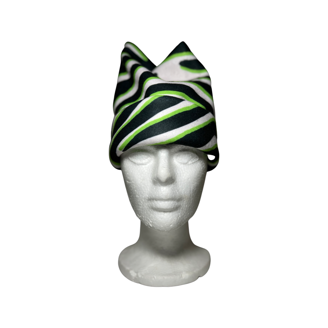 Lime Zebra Fleece Hat