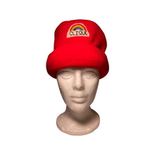 Load image into Gallery viewer, Rainbow on Red Fleece Hat
