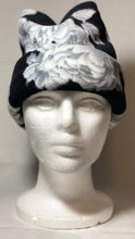 Load image into Gallery viewer, Black &amp; White Rose Fleece Hat
