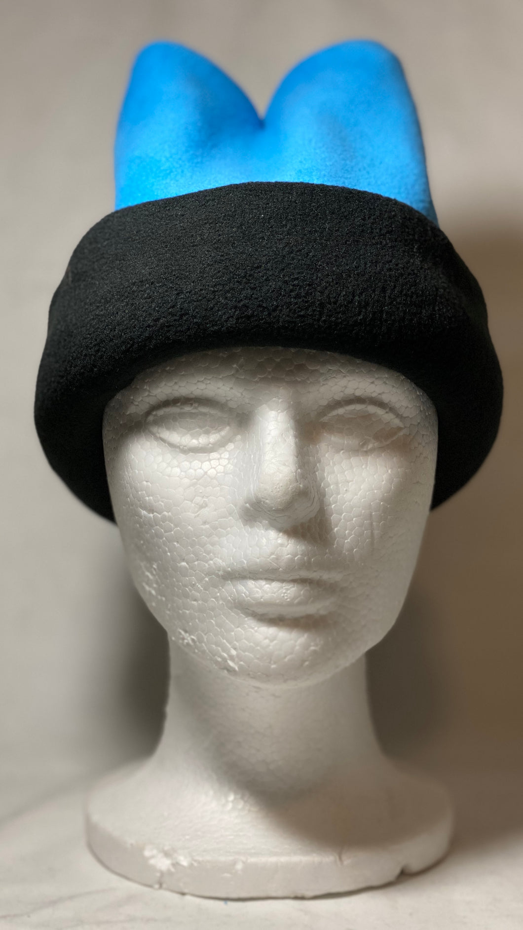 Sky Blue/Black Fold Fleece Hat