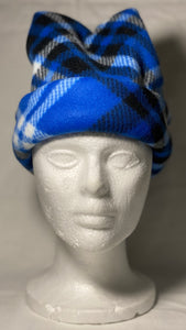Blue Plaid Fleece Hat